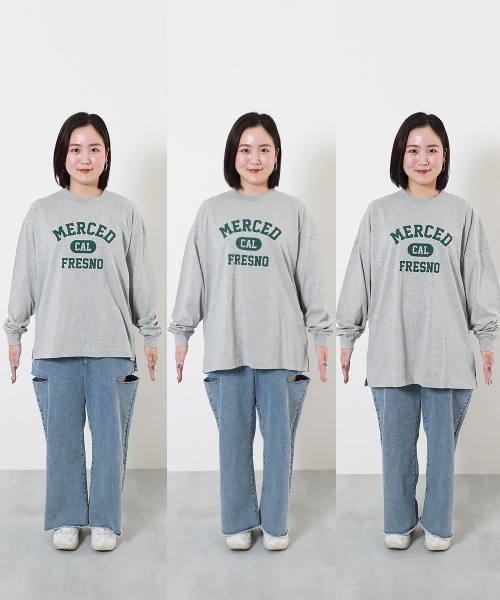 devirock（デビロック）の「綿100% 大人 デビラボ  プリント 袖リブ 長袖Tシャツ（Tシャツ/カットソー・レディース・グレー系その他/ブラック系その他2/パープル系その他/ホワイト系その他/パープル系その他2/グリーン系その他/グレー系その他2/グレー系その他3/ブラック系その他/ホワイト系その他2・M/L/LL）」の17枚目の写真