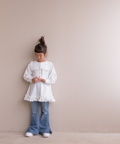 LOWRYS FARM（ローリーズファーム）の「ＣＯＮＥデニムフレアパンツ　131389（デニムパンツ・キッズ・ブラック/ブルー・150cm/140cm/130cm/120cm/110cm）」の19枚目の写真