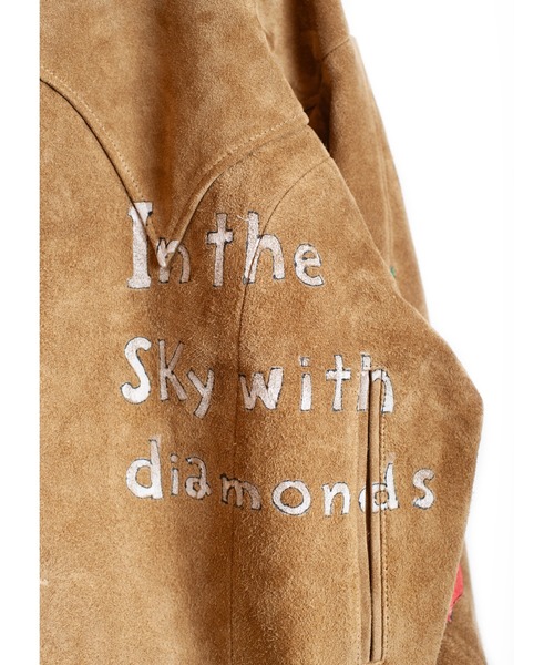 SEVESKIG（セヴシグ）の「SEVESKIG/セブシグ/Hand Painting East Leather Jacket Ver,Ridawo（ライダースジャケット・メンズ・ベージュ・SMALL/MEDIUM/LARGE/X-LARGE）」の10枚目の写真