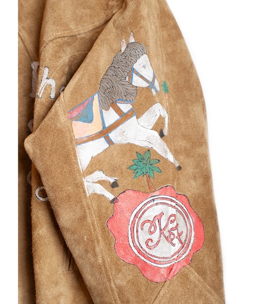 SEVESKIG（セヴシグ）の「SEVESKIG/セブシグ/Hand Painting East Leather Jacket Ver,Ridawo（ライダースジャケット・メンズ・ベージュ・SMALL/MEDIUM/LARGE/X-LARGE）」の7枚目の写真