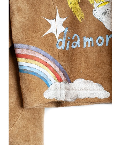 SEVESKIG（セヴシグ）の「SEVESKIG/セブシグ/Hand Painting East Leather Jacket Ver,Ridawo（ライダースジャケット・メンズ・ベージュ・SMALL/MEDIUM/LARGE/X-LARGE）」の5枚目の写真