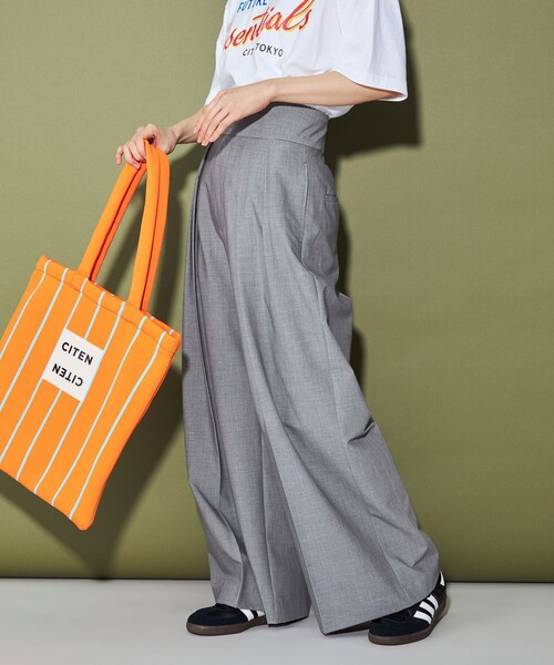 CITEN（シテン）の「＜CITEN＞スーパーワイドスラックス（スラックス・レディース・グレー/ブラック・M/S）」の9枚目の写真