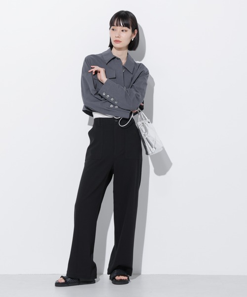 Apo(s)ture(アポスチャー)の「ARIA-002/ピーチベイカーワイドパンツ(その他パンツ・レディース・グレー/モカ/オレンジ/ブラック・XS/S/M/L/XL)」の7枚目の写真