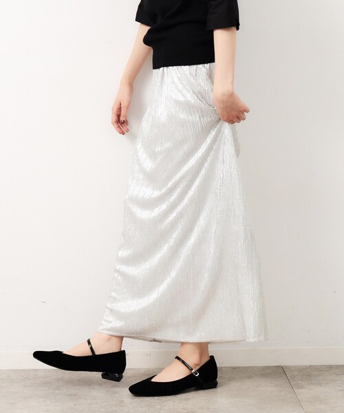 OPAQUE.CLIP（オペークドットクリップ）の「◆メタリックイージーナロースカート【洗濯機洗い可】（スカート・レディース・ブラック/シルバー・42/40/38）」の7枚目の写真