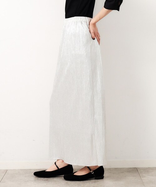 OPAQUE.CLIP（オペークドットクリップ）の「◆メタリックイージーナロースカート【洗濯機洗い可】（スカート・レディース・ブラック/シルバー・42/40/38）」の12枚目の写真