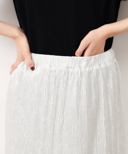 セール】メタリックイージーナロースカート【洗濯機洗い可】（スカート