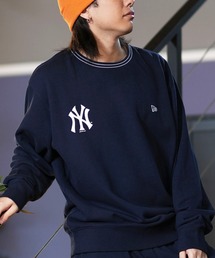ニューエラNEWERAトレーナーSideTape Crew Neck Sweat ドライスウェット 半袖 Tシャツ ブラック × ホワイト