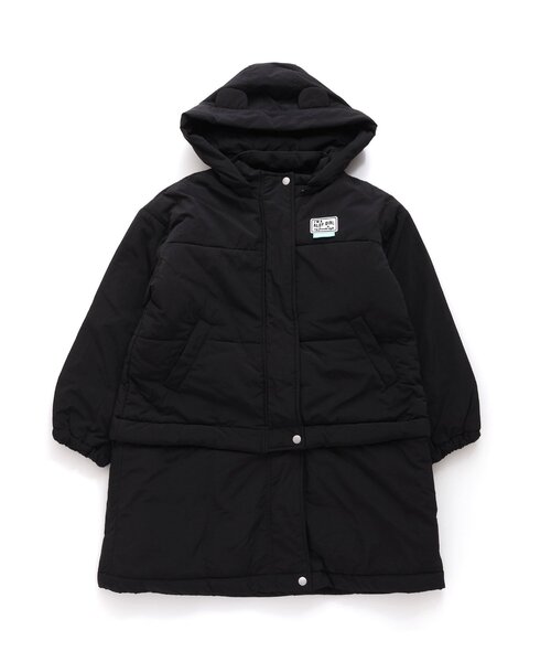 algy(アルジー)の「【保温・撥水】クマミミメニWAYアウター(ダウンジャケット/コート・キッズ・ブラック/アイボリー・XX-SMALL/X-SMALL/SMALL/MEDIUM)」の2枚目の写真