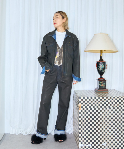 Wrangler（ラングラー）の「Wrangler 別注 COATING PANTS：デニムパンツ（デニムパンツ・レディース・ブラウン・27/28/29）」の2枚目の写真