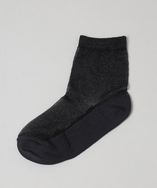 A part by（アパートバイ）の「シアーラメソックス（ソックス/靴下・レディース・オフホワイト/ブラック・FREE）」の5枚目の写真