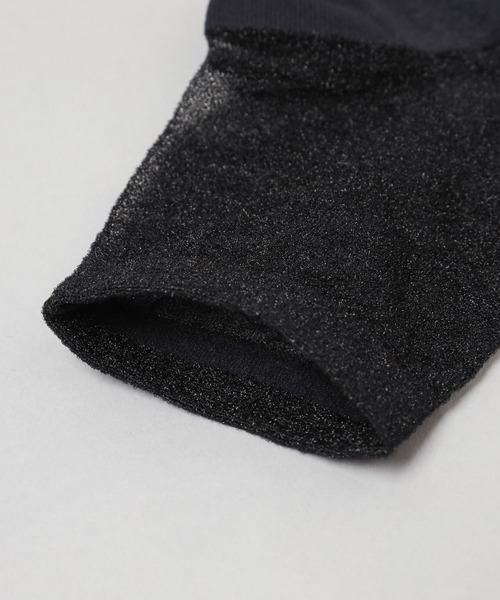 A part by（アパートバイ）の「シアーラメソックス（ソックス/靴下・レディース・オフホワイト/ブラック・FREE）」の10枚目の写真