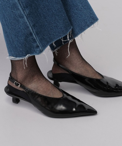 A part by（アパートバイ）の「シアーラメソックス（ソックス/靴下・レディース・オフホワイト/ブラック・FREE）」の3枚目の写真