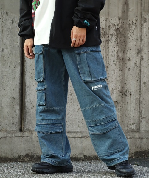CORPUS SELECT(コーパストーキョー)の「【THRASHER/スラッシャー】9ポケットカーゴデニムパンツ(デニムパンツ・メンズ・ブラック/ブルー・LL/L/M)」の7枚目の写真