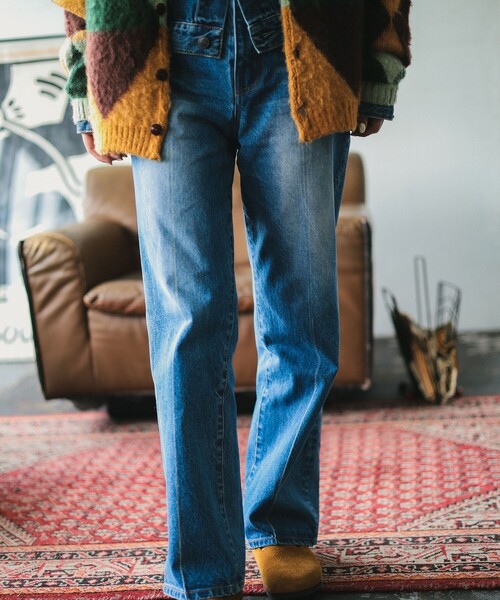 B:MING by BEAMS（ビーミングバイビームス）の「ambiance / Center Line Denim Pants（S～L）（デニムパンツ・レディース・ブラック/ブルー・SMALL/MEDIUM/LARGE）」の9枚目の写真