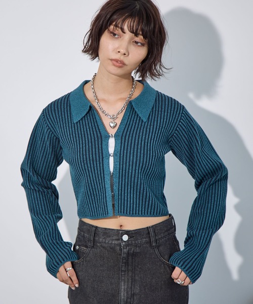 PAGEBOY(ページボーイ)の「エリツキホックリブTOPS(ニット/セーター・レディース・ブラック/オフホワイト/ターコイズブルー/レモンイエロー・FREE)」の15枚目の写真