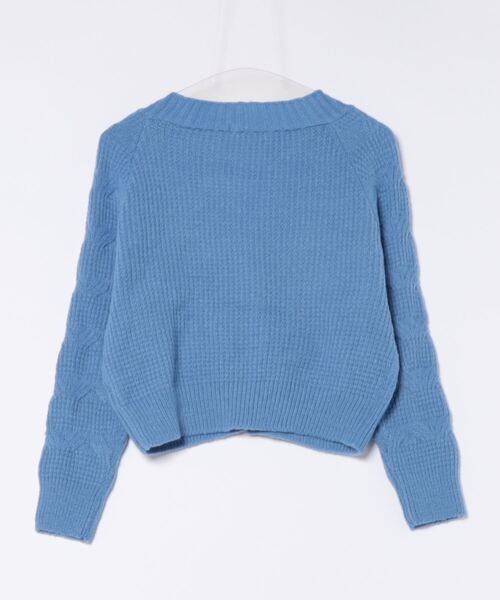 Mayree（メイリー）の「【Mayree】リボン デザイン Vネック カーディガン（カーディガン/ボレロ・レディース・ピンク/ブルー/アイボリー・MEDIUM/LARGE/SMALL）」の16枚目の写真