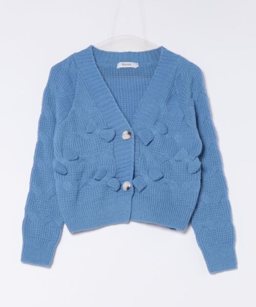 Mayree（メイリー）の「【Mayree】リボン デザイン Vネック カーディガン（カーディガン/ボレロ・レディース・ピンク/ブルー/アイボリー・MEDIUM/LARGE/SMALL）」の15枚目の写真