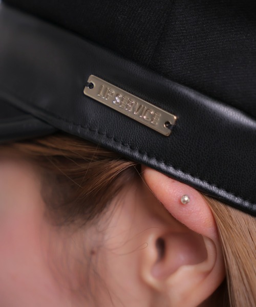 LIPSERVICE（リップサービス）の「レザー切替キャスケット（キャスケット・レディース・ブラック・FREE）」の2枚目の写真