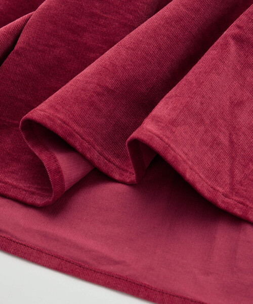 【セール】ボーダーハイネックドッキングコーデュロイワンピース(80~150cm)（ワンピース）｜BeBe（ベベ）