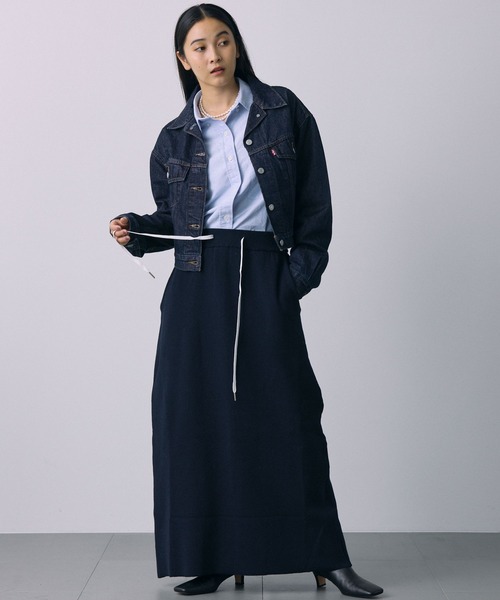 jj mercer（ジェイジェイマーサー）の「【J.J. Mercer】スウェットニットスカート（スカート・レディース・ネイビー/グレー・フリー）」の9枚目の写真