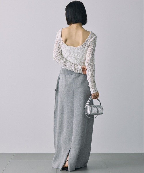 jj mercer（ジェイジェイマーサー）の「【J.J. Mercer】スウェットニットスカート（スカート・レディース・ネイビー/グレー・フリー）」の8枚目の写真