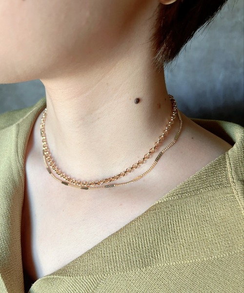 ダブルチェーン ネックレス セール】blackdia ocean ダブルチェーンネックレス（ネックレス