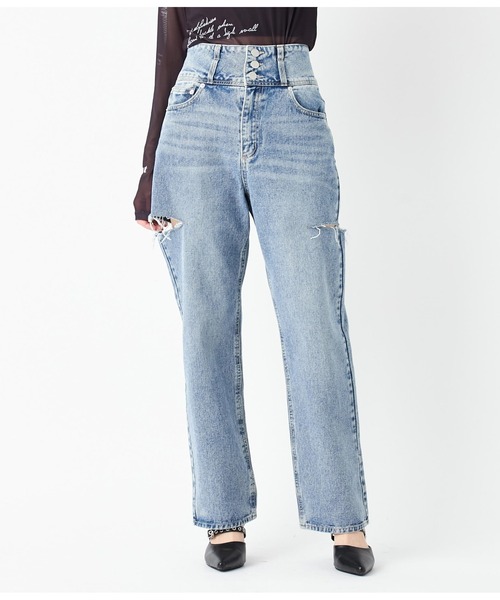 ANAP（アナップ）の「3つボタンサイドカットデニムパンツ（デニムパンツ・レディース・ブルー・S/M）」の7枚目の写真