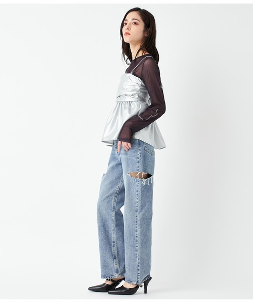 ANAP（アナップ）の「3つボタンサイドカットデニムパンツ（デニムパンツ・レディース・ブルー・S/M）」の10枚目の写真