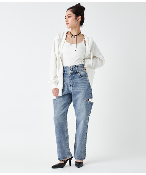 ANAP（アナップ）の「3つボタンサイドカットデニムパンツ（デニムパンツ・レディース・ブルー・S/M）」の14枚目の写真