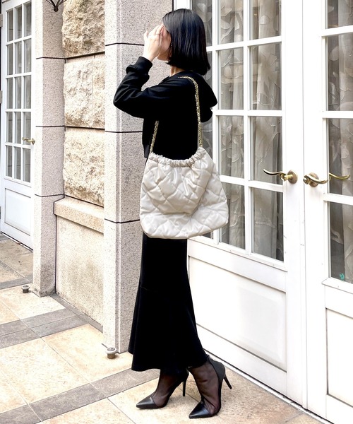 Julia Boutique（ジュリアブティック）の「キルティングチェーントートバッグ（トートバッグ・レディース・オフホワイト/ブラック/ブラウン・ONE）」の19枚目の写真