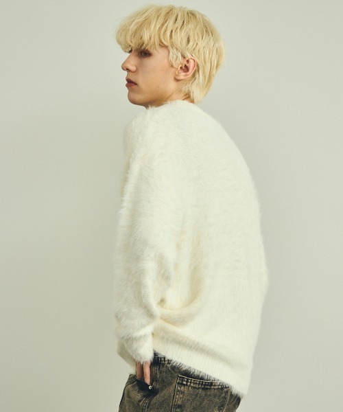 Shoowtime（ショウタイム）の「モヘアライクルーズシャギーニットセーター（ニット/セーター・メンズ・ホワイト/ブラック/グレー・LARGE/MEDIUM/X-LARGE）」の7枚目の写真