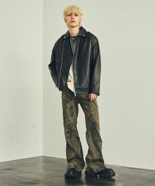 Shoowtime（ショウタイム）の「モヘアライクルーズシャギーニットセーター（ニット/セーター・メンズ・ホワイト/ブラック/グレー・LARGE/MEDIUM/X-LARGE）」の18枚目の写真