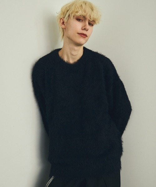 Shoowtime（ショウタイム）の「モヘアライクルーズシャギーニットセーター（ニット/セーター・メンズ・ホワイト/ブラック/グレー・LARGE/MEDIUM/X-LARGE）」の19枚目の写真