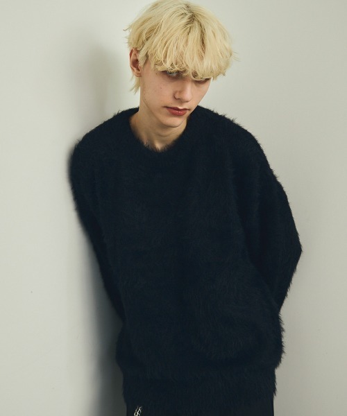 Shoowtime（ショウタイム）の「モヘアライクルーズシャギーニットセーター（ニット/セーター・メンズ・ホワイト/ブラック/グレー・LARGE/MEDIUM/X-LARGE）」の21枚目の写真
