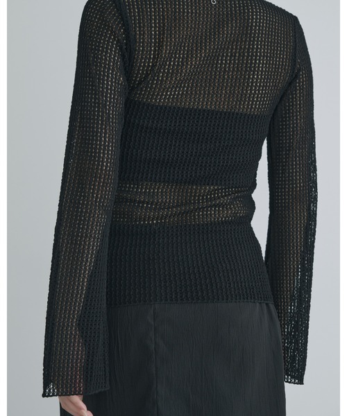 kiehtova（キエトヴァ）の「【kiehtova】BELL SLEEVE MESH KNIT/ベルスリーブ メッシュ ニット（Tシャツ/カットソー・レディース・ブラック/ホワイト・FREE）」の17枚目の写真