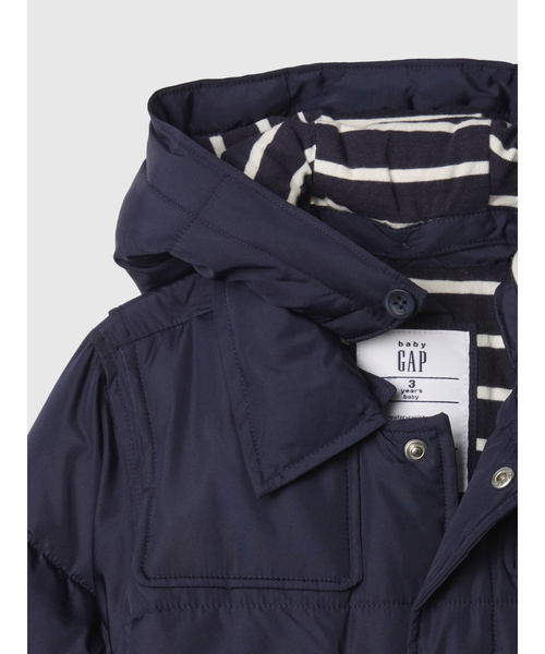 GAP(ギャップ)の「babyGap リサイクル パファー トグルコート(ダウンジャケット/コート・キッズ・ネイビー・70cm/105cm/100cm/95cm/110cm/90cm/80cm)」の3枚目の写真