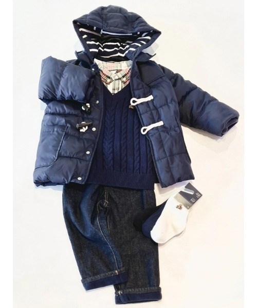 GAP(ギャップ)の「babyGap リサイクル パファー トグルコート(ダウンジャケット/コート・キッズ・ネイビー・70cm/105cm/100cm/95cm/110cm/90cm/80cm)」の4枚目の写真