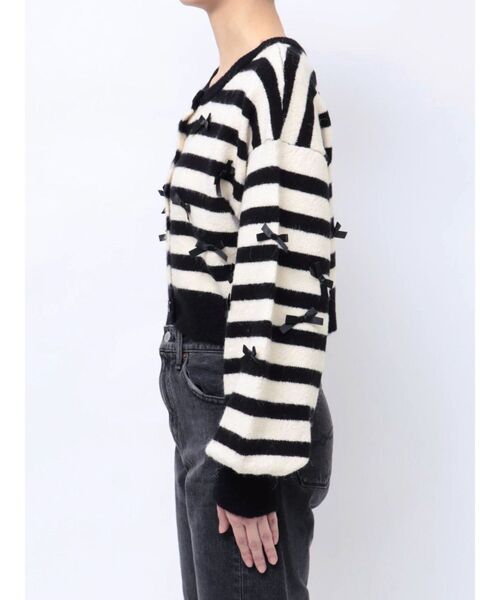 jouetie(ジュエティ)の「2WAYリボンニットカーディガン(カーディガン/ボレロ・レディース・その他1/ブラック/グレー・MEDIUM)」の6枚目の写真