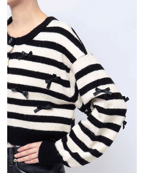 jouetie(ジュエティ)の「2WAYリボンニットカーディガン(カーディガン/ボレロ・レディース・その他1/ブラック/グレー・MEDIUM)」の9枚目の写真