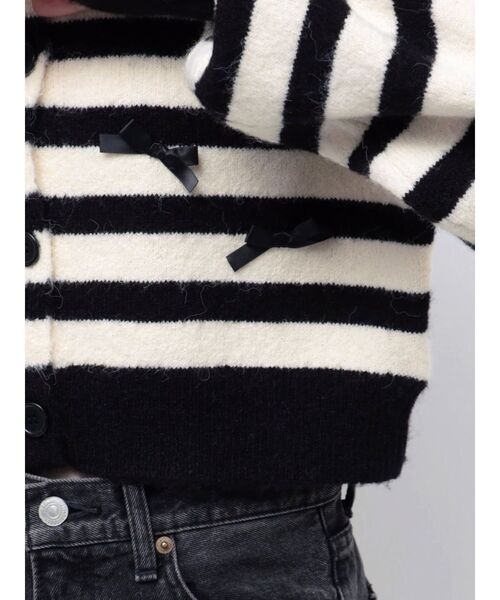 jouetie(ジュエティ)の「2WAYリボンニットカーディガン(カーディガン/ボレロ・レディース・その他1/ブラック/グレー・MEDIUM)」の10枚目の写真