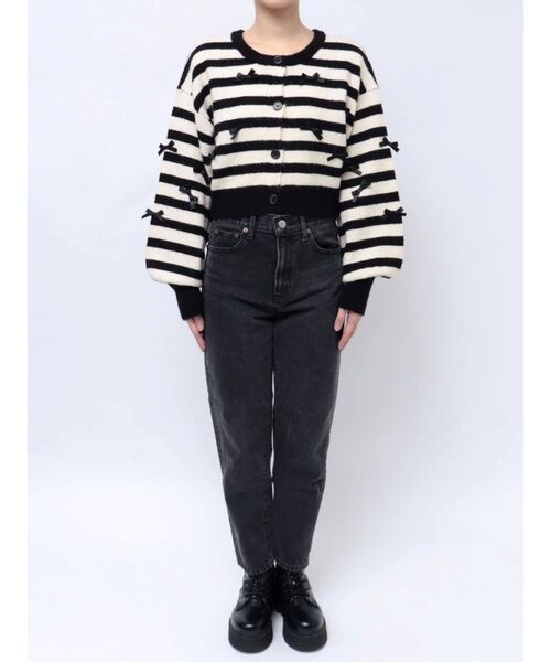 jouetie(ジュエティ)の「2WAYリボンニットカーディガン(カーディガン/ボレロ・レディース・その他1/ブラック/グレー・MEDIUM)」の13枚目の写真