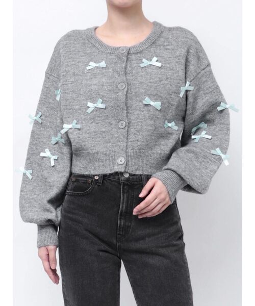 jouetie(ジュエティ)の「2WAYリボンニットカーディガン(カーディガン/ボレロ・レディース・その他1/ブラック/グレー・MEDIUM)」の17枚目の写真