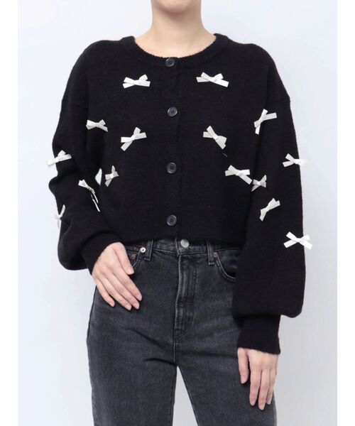 jouetie(ジュエティ)の「2WAYリボンニットカーディガン(カーディガン/ボレロ・レディース・その他1/ブラック/グレー・MEDIUM)」の18枚目の写真