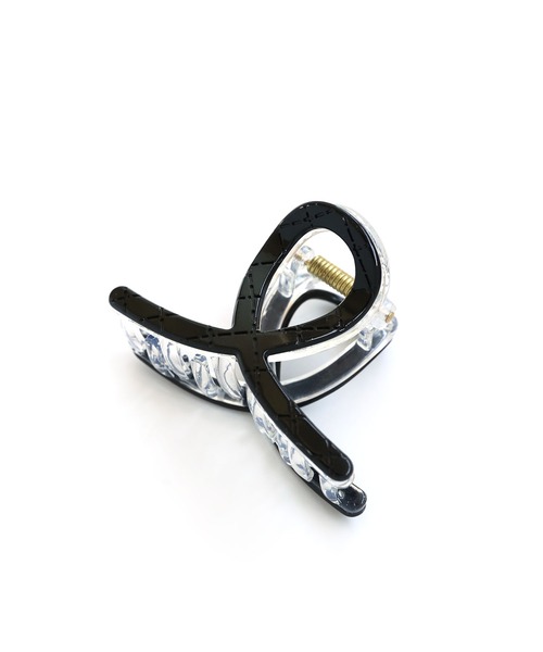 colleca la（コレカラ）の「キルト柄ショートループバンスクリップ（バレッタ/ヘアクリップ・レディース・ブラック/ホワイト・FREE）」の6枚目の写真