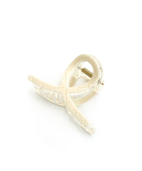 colleca la（コレカラ）の「キルト柄ショートループバンスクリップ（バレッタ/ヘアクリップ・レディース・ブラック/ホワイト・FREE）」の7枚目の写真