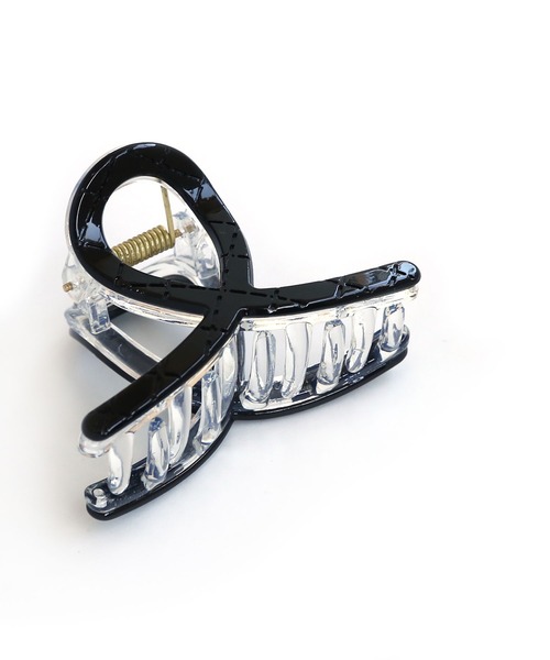 colleca la（コレカラ）の「キルト柄ショートループバンスクリップ（バレッタ/ヘアクリップ・レディース・ブラック/ホワイト・FREE）」の8枚目の写真