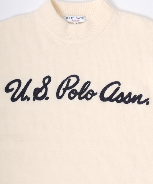 U.S. POLO ASSN.(ユーエスポロアッスン)の「U.S. POLO ASSN.(ユーエスポロアッスン)チェーンロゴ刺繍 モヘアライクニット モックネックプルオーバーセーター レディース(ニット/セーター・レディース・アイボリー/ネイビー・M/L)」の13枚目の写真
