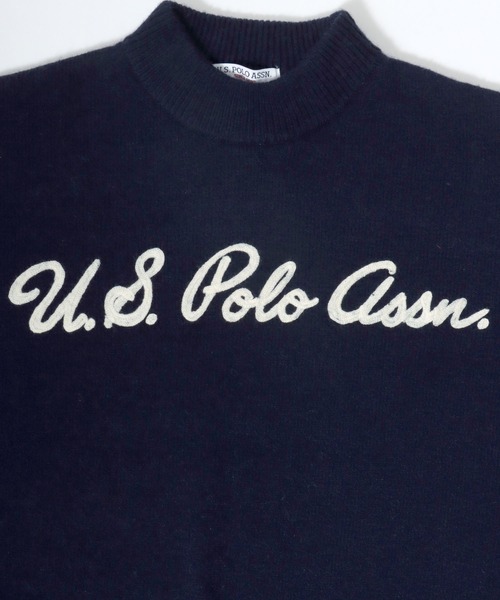 U.S. POLO ASSN.(ユーエスポロアッスン)の「U.S. POLO ASSN.(ユーエスポロアッスン)チェーンロゴ刺繍 モヘアライクニット モックネックプルオーバーセーター レディース(ニット/セーター・レディース・アイボリー/ネイビー・M/L)」の14枚目の写真