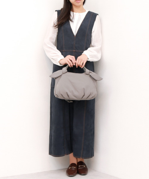 cache cache（カシュ カシュ）の「カシュカシュ cachecache / 下がりリボンナイロン2wayミニトートバッグ（トートバッグ・レディース・グレー/ベージュ系その他/ブラック・FREE）」の14枚目の写真