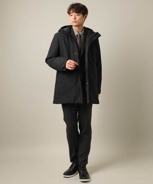 a.v.v（アーヴェヴェ）の「【洗濯機で洗える/通勤/セレモニー】シャークスキン起毛ストレッチイージースラックス(セットアップ可）（スラックス・メンズ・チャコールグレー・46/48/50）」の2枚目の写真